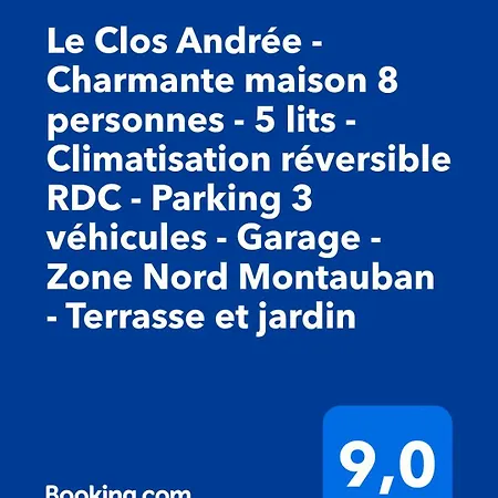 بيت للعطل Le Clos Andree - Charmante Maison 8 Personnes - 5 Lits - Climatisation Reversible Rdc - Parking 3 Vehicules - Garage - Zone Nord - Terrasse Et Jardin