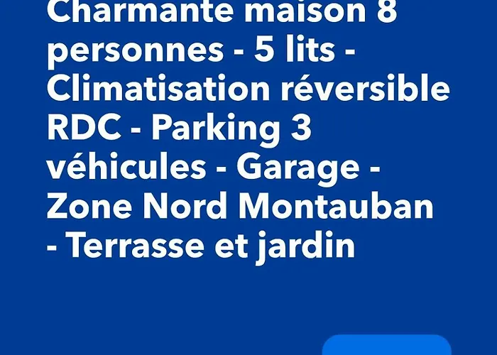 Casa de Férias Le Clos Andree - Charmante Maison 8 Personnes - 5 Lits - Climatisation Reversible Rdc - Parking 3 Vehicules - Garage - Zone Nord - Terrasse Et Jardin
